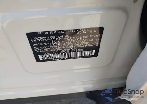 2015 Subaru Forester 2.5I from USA, damaged, VIN JF2SJABC3FH554860